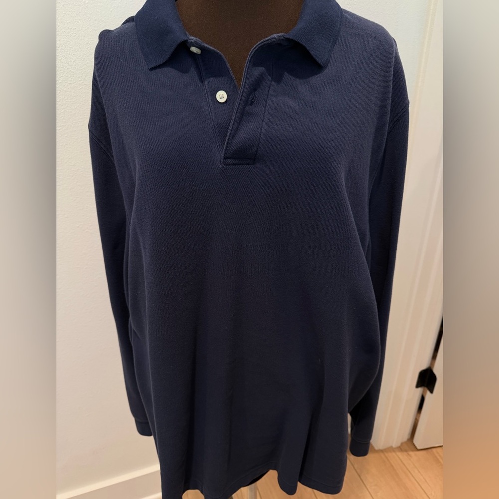 L. L. Bean Men’s Classic Navy Long Sleeve Polo, size X-Large TALL